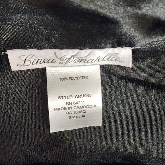 Linea Donatella Satin Pajamas Set Button-Front‎ Size Medium - Picture 3 of 10